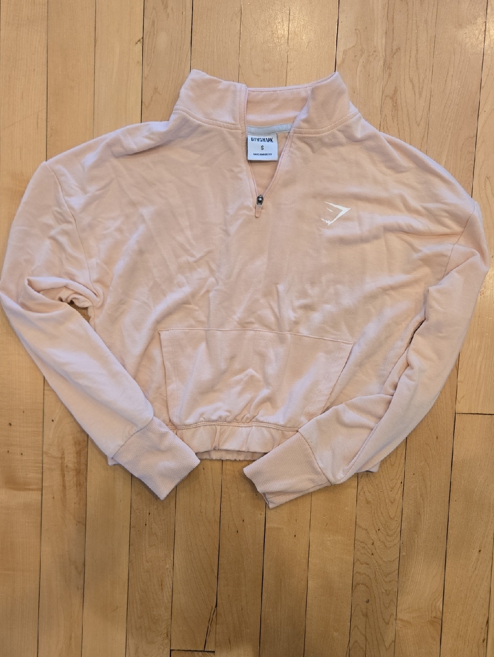 Gymshark Blush Pink Cropped Quarter-Zip Pullover